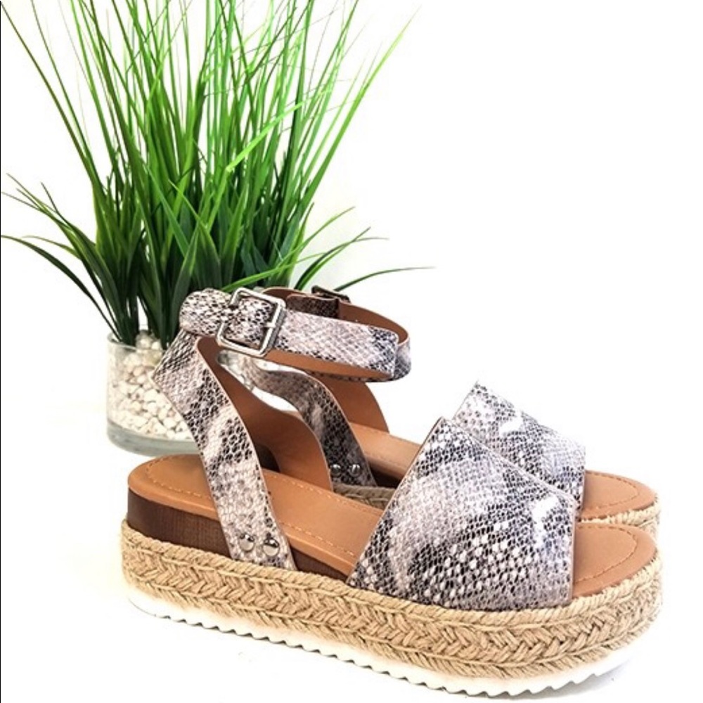 Snakeskin Platform Sandals
